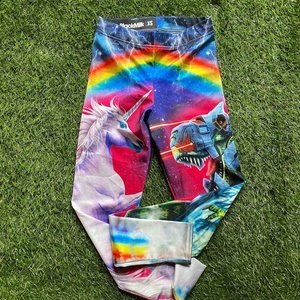 Rainbow Unicorn Robot-Dinosaur Leggings